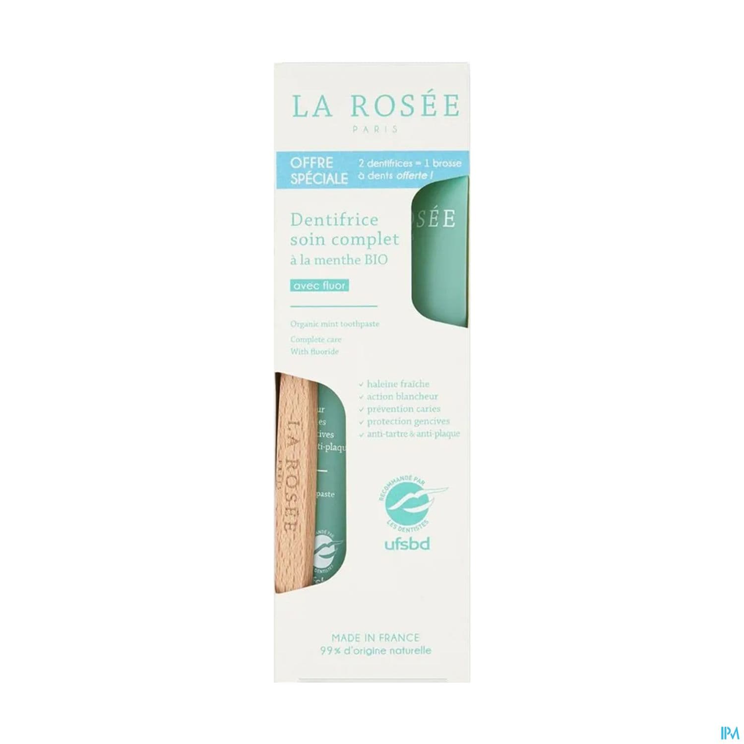 La Rosee Dentifrice Soin Complet A La Menthe Bio 75ml + Brosse A Dents