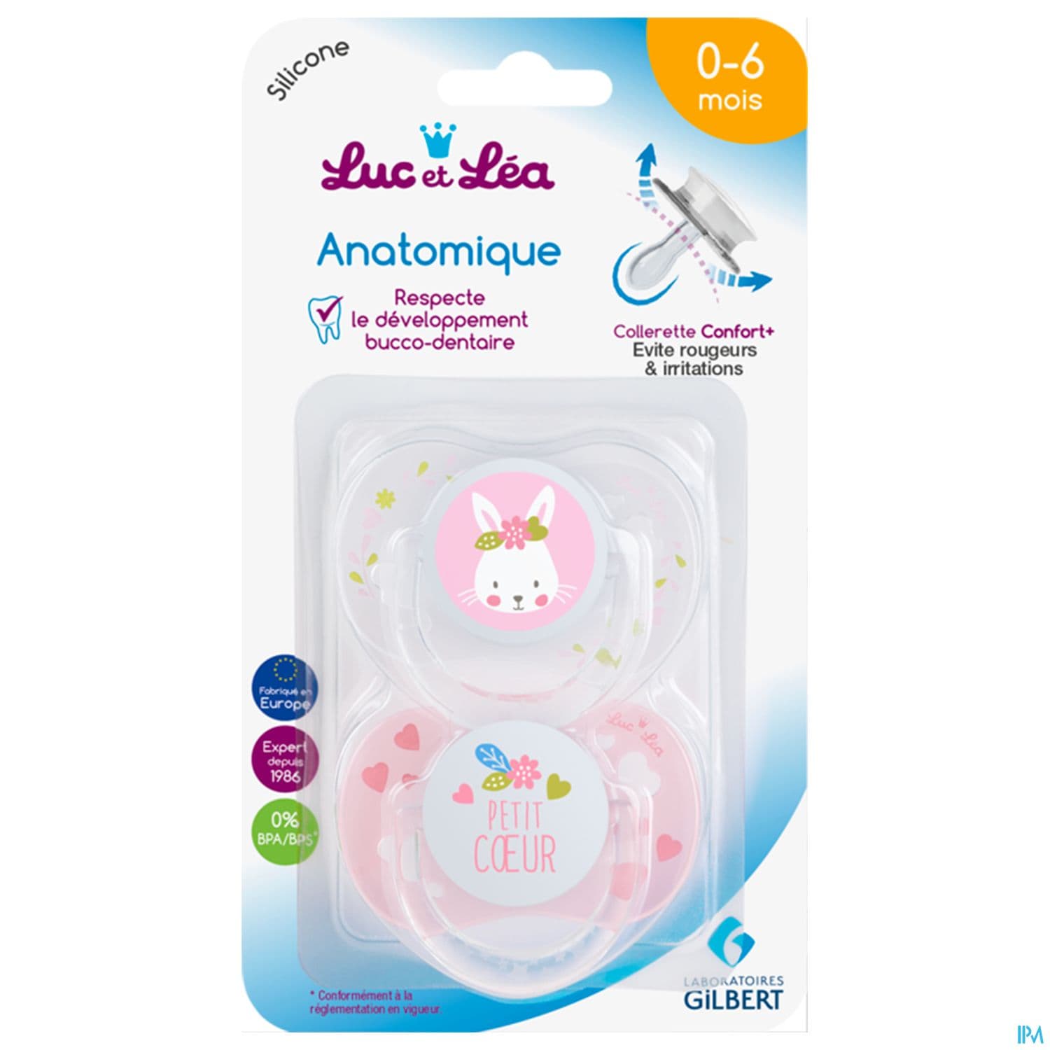 Luc Et Lea Sucette Anatomique Fille Anneau 0/6m X2