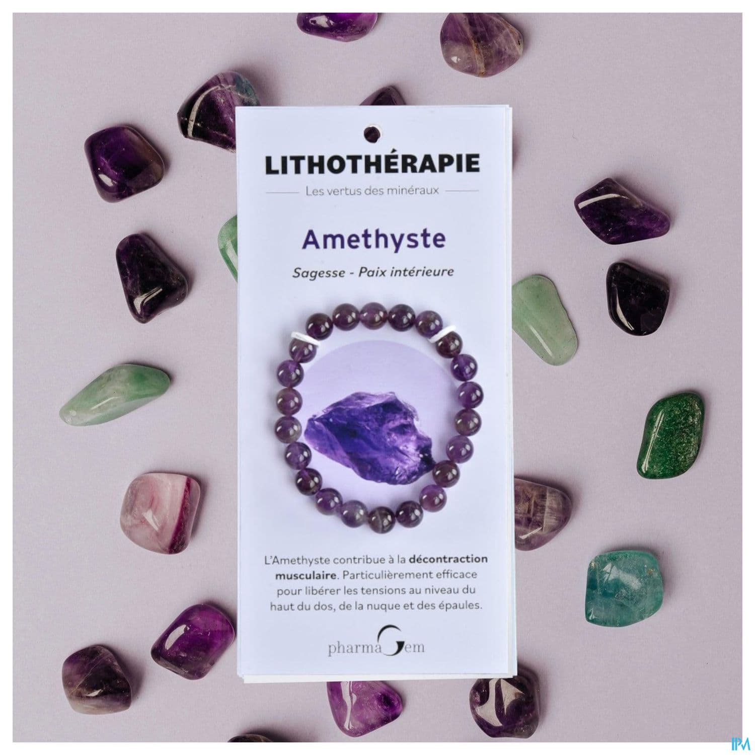 BRACEL LITHOTHERAP AMETHYSTE 8MM
