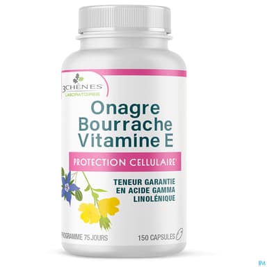 3 CHENES Onagre Bourrache Vit E Caps B/150