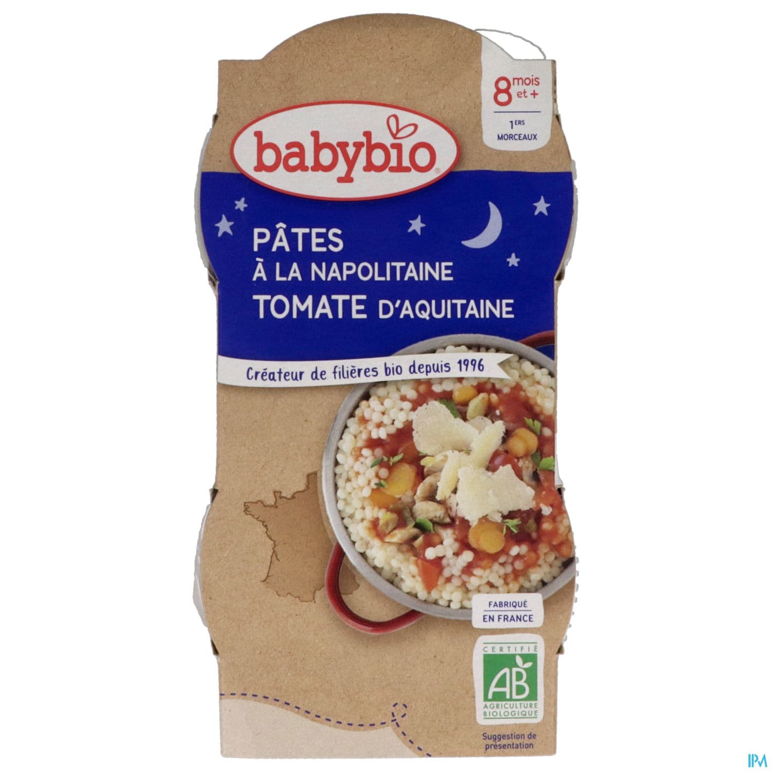 BABYBIO BON/NUIT PATE NAPOLI2X200G