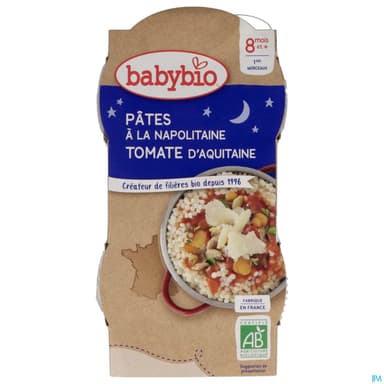 BABYBIO BON/NUIT PATE NAPOLI2X200G