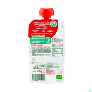 GOODGOUT FRAISE BANANE GOURDE 120G
