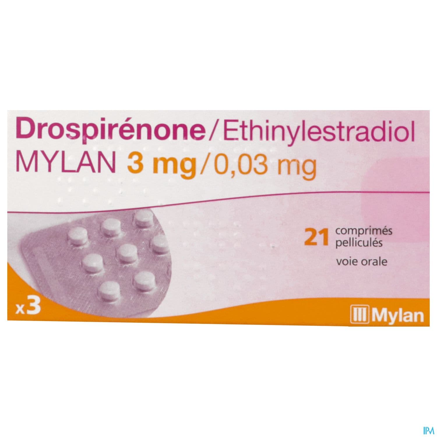 Drospirenone Ethinylestradiol Mylan 0mg03/3mg Comprime 21 X3