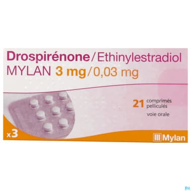 Drospirenone Ethinylestradiol Mylan 0mg03/3mg Comprime 21 X3