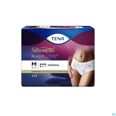 TENA SILHOUETTE PLUS TB M BLC X12