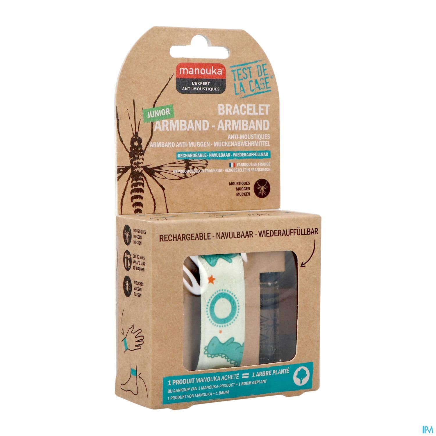 Manouka Bracelet Antimoustique Enfant Dino