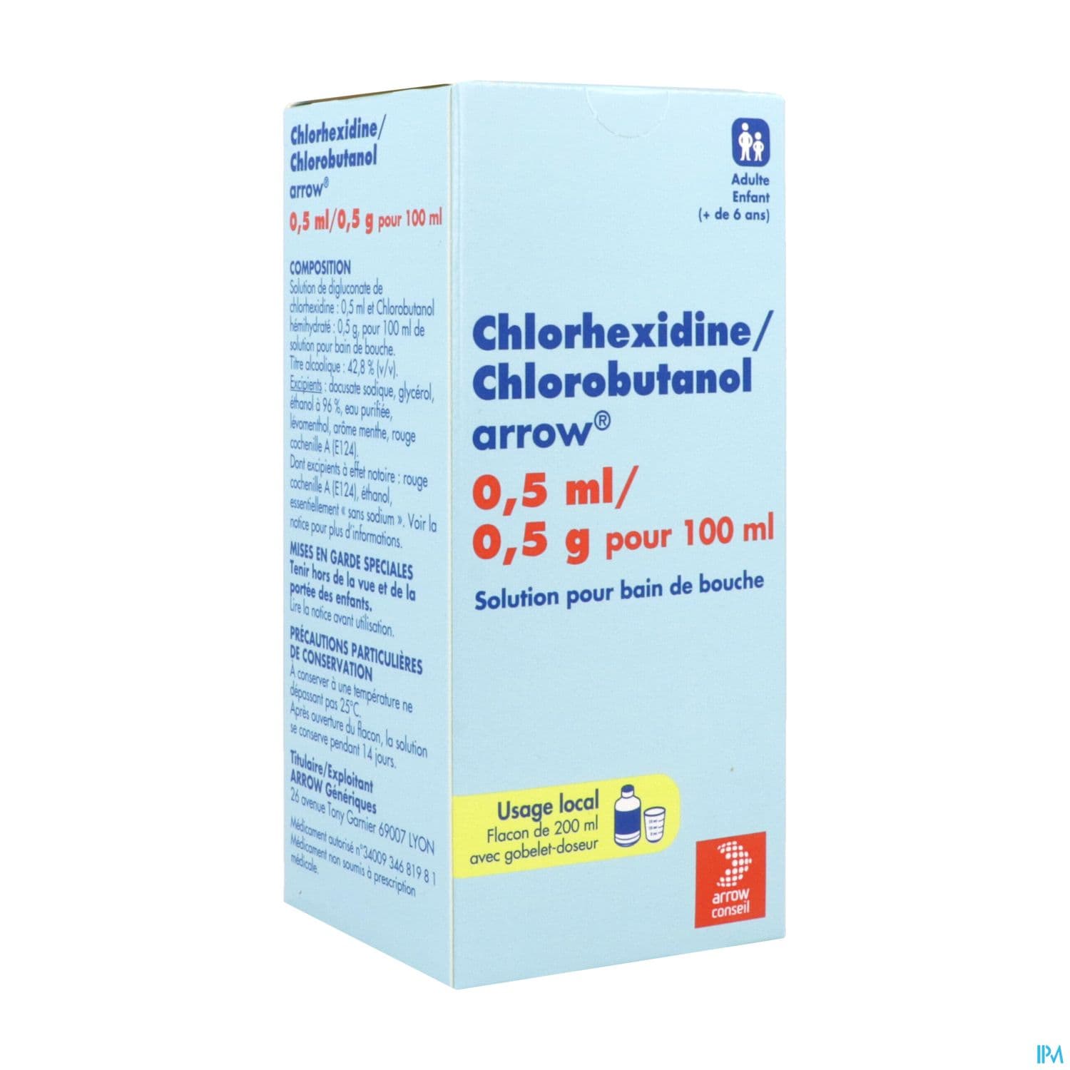 CHLORHEXIDINE/CHLOROBUT ARROW200ML