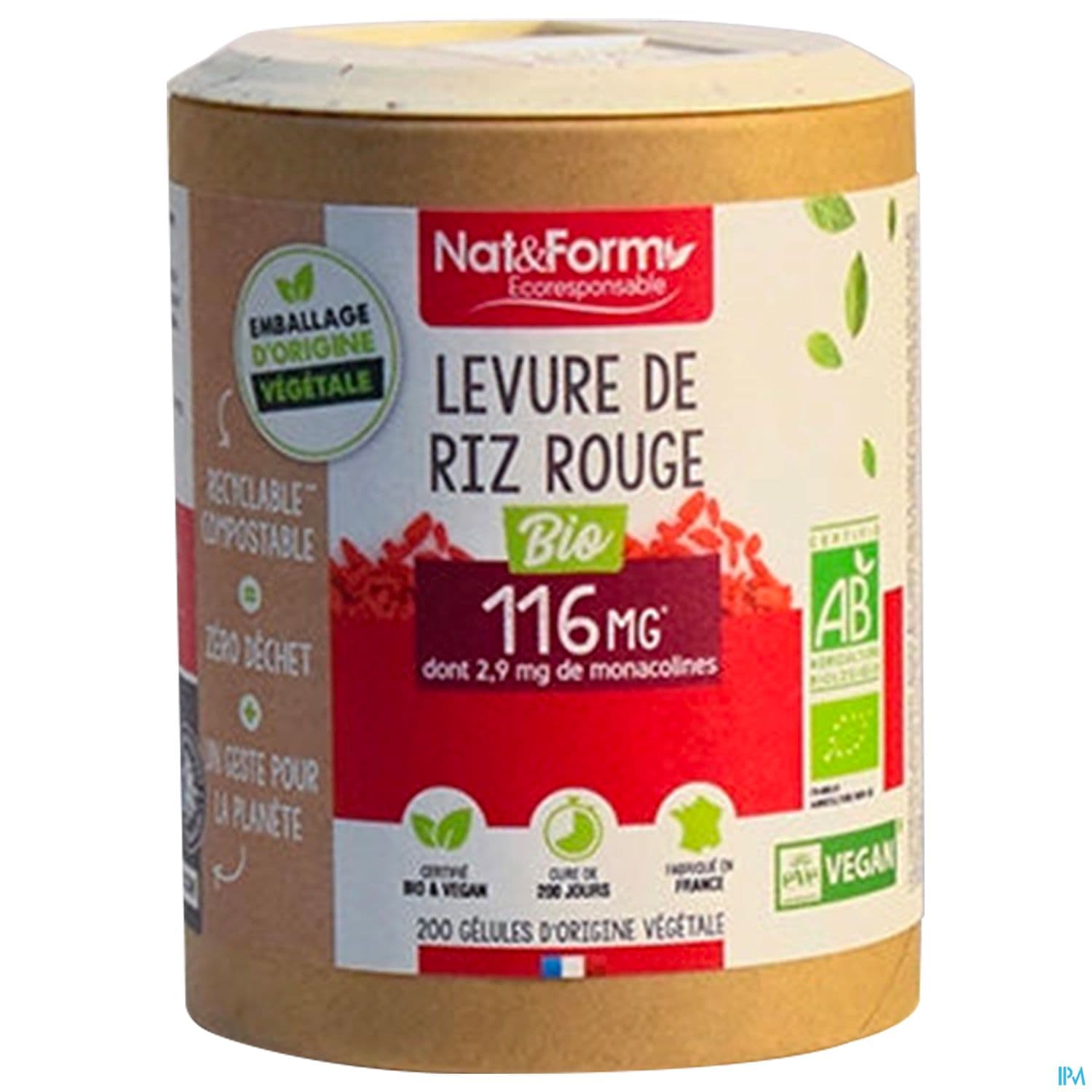 Nat Et Form Ecoresponsable Levure De Riz Rouge Bio Gelule Vegetale 200