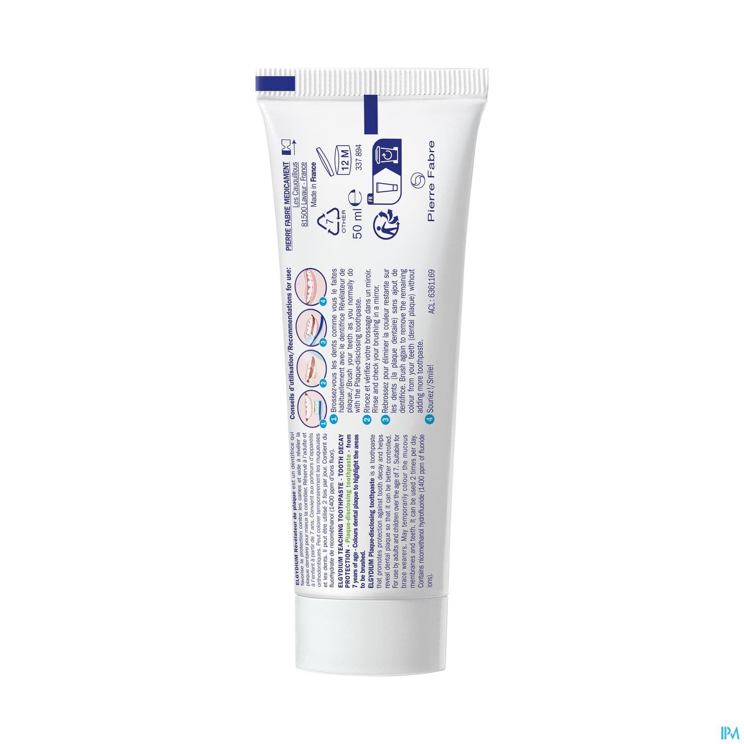 Elgydium Dentifrice Educatif Revelateur De Plaque Arome Pomme Fraiche 50ml