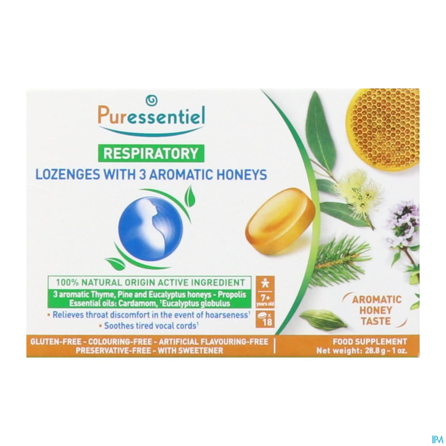 PURESSENTIEL RESP PASTIL 3 MIEL 18
