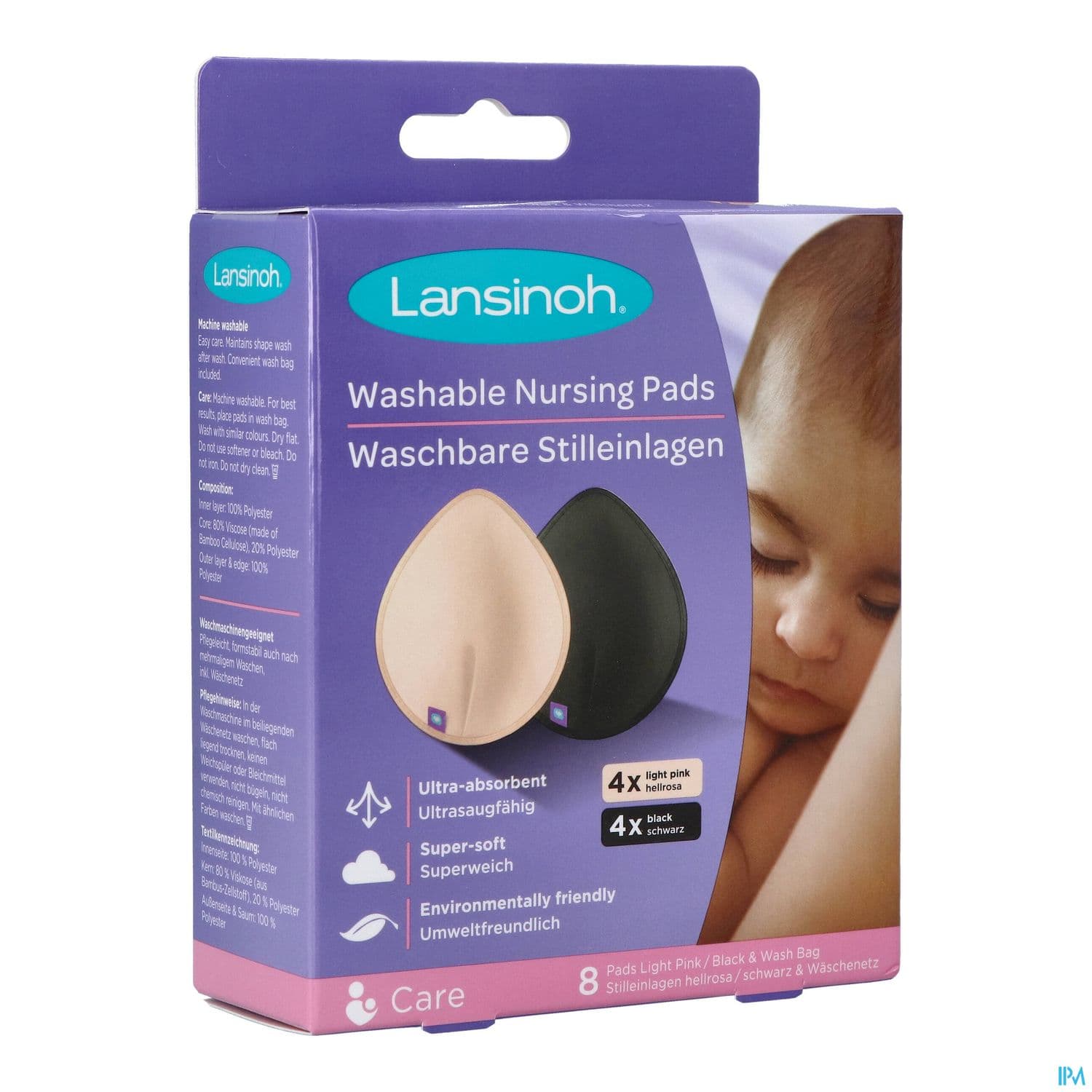 Lansinoh Coussinets D'allaitement Lavables X8