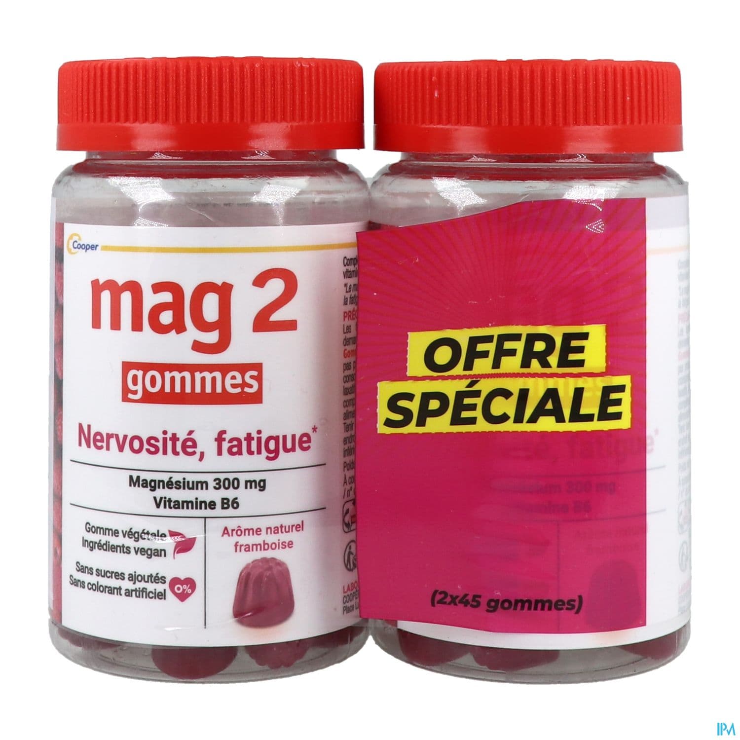 Cooper Mag 2 Gommes Nervosite Fatigue Framboise 45 X2