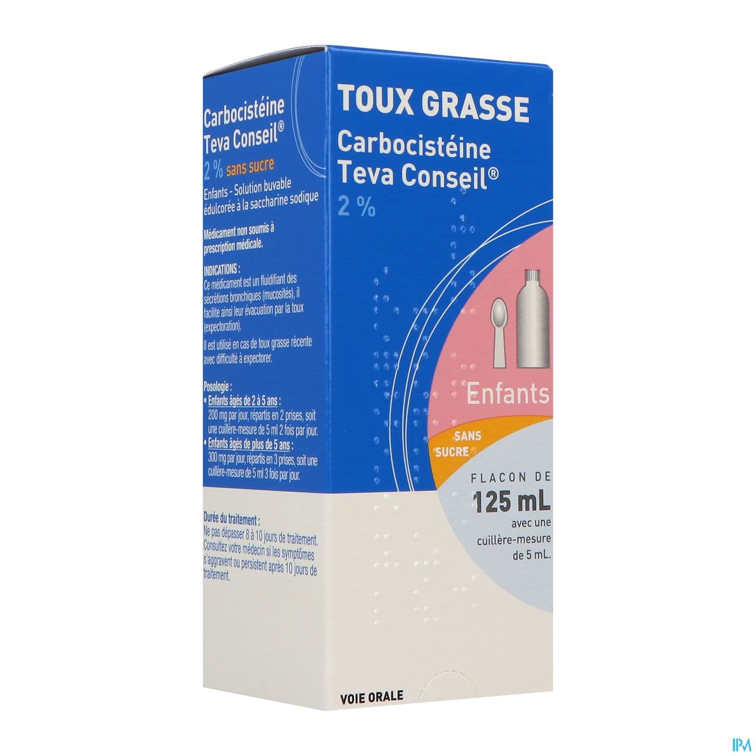 Carbocisteine Teva Conseil 2% Enfan Sans Sucre 125ml
