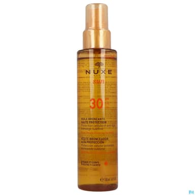 Nuxe Sun Huile Bronzante Visage Corps Ip30 150ml