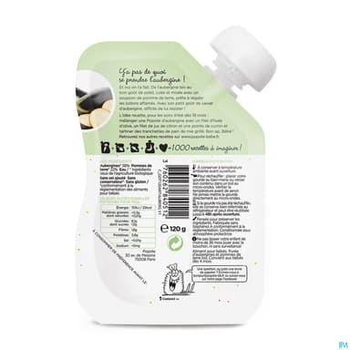 POPOTE PUREE AUBERGINE 120G