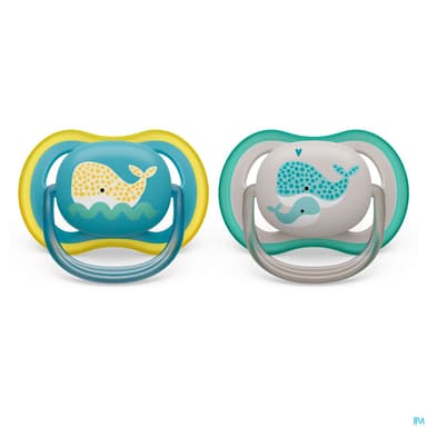Avent Sucette Ultra Air Baleine +18mois Scf349/24 X2