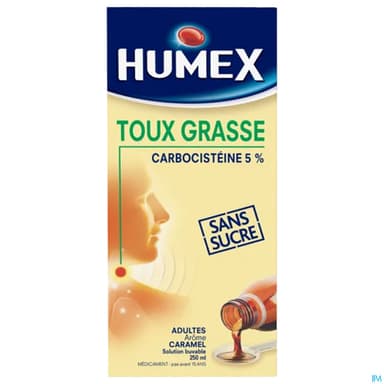 Humex Toux Grasse Adulte Sans Sucre Solution Buvable 250ml
