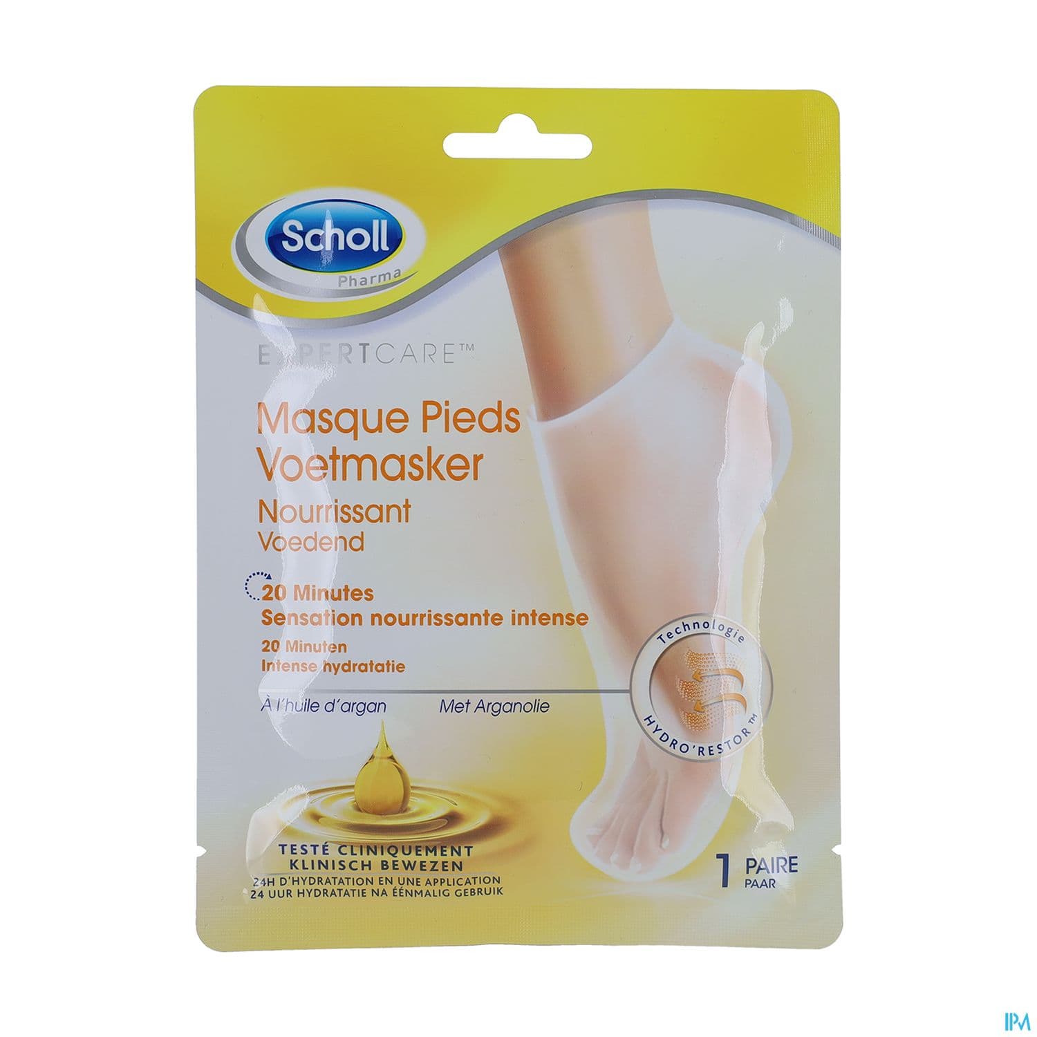 Scholl Masque Chaussette Pieds Huile Argan X2