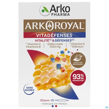 Arkopharma Arkoroyal Vitadefenses 1000mg Ampoule Buvable 10ml 20
