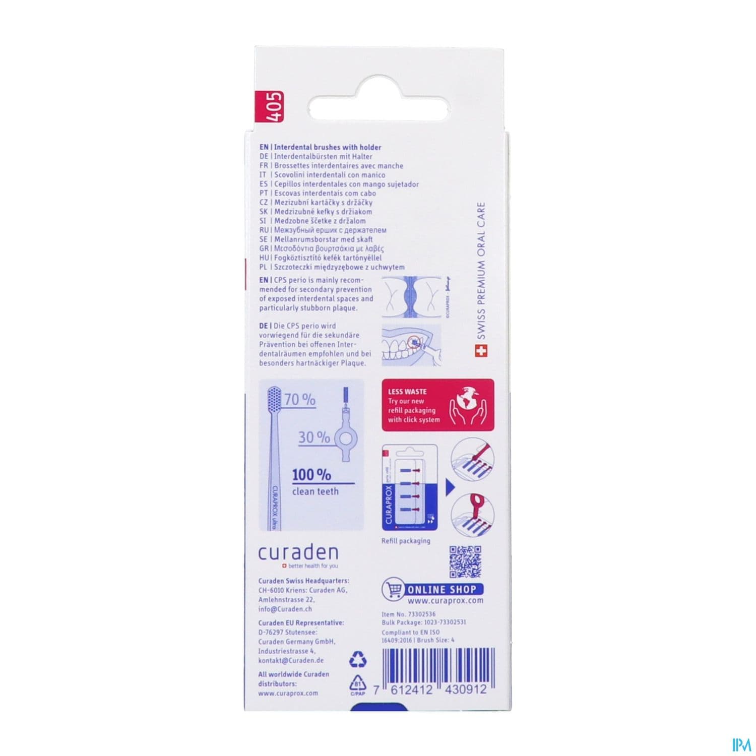 Curaprox Cps 405 Perio Start Manche + Brossette Interdentaire Rouge 5