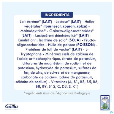 GALLIA CALISMA CROISSANCE BIO 800G
