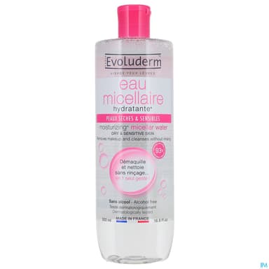 Evoluderm Eau Micellaire Peaux Seches Peaux Sensibles 500ml