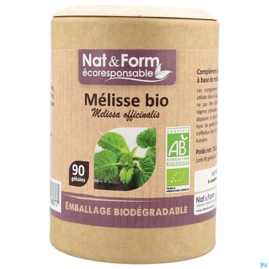 Nat Et Form Ecoresponsable Melisse Bio Gelule Vegetale 90
