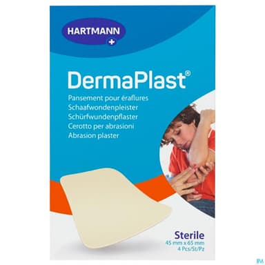 Hartmann Dermaplast Eraflure Pansement 45mm X 65mm 4