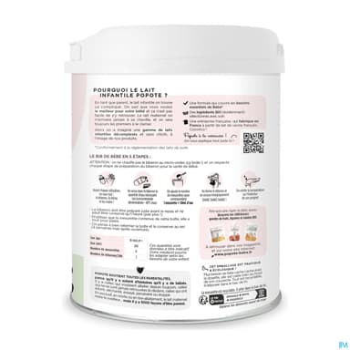 Popote Lait Infantile Croissance Bio 800g