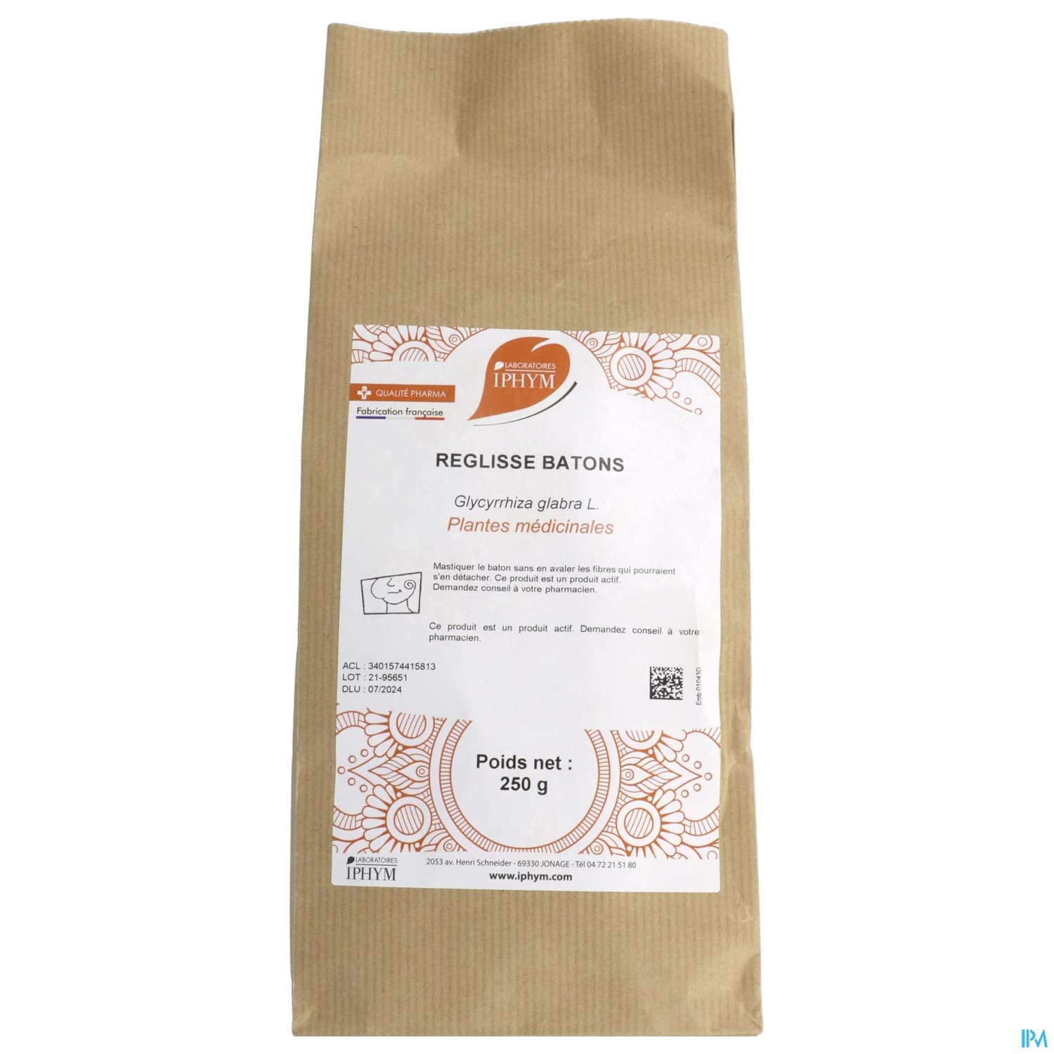 REGLISSE IPHYM BATON 250G