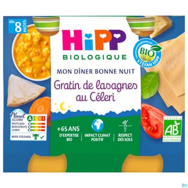 HIPP GRATIN LASAGNE CELERI 190G X2