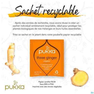Pukka Infusion 3 Gingembres Bio Sachet 20