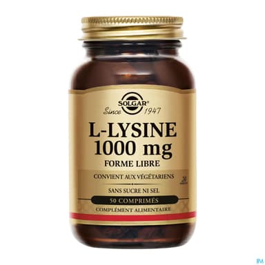 SOLGAR L-LYSINE 1000MG CPR 50