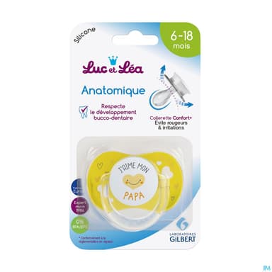 Luc Et Lea Sucette Anatomique Papa Anneau 6/18m