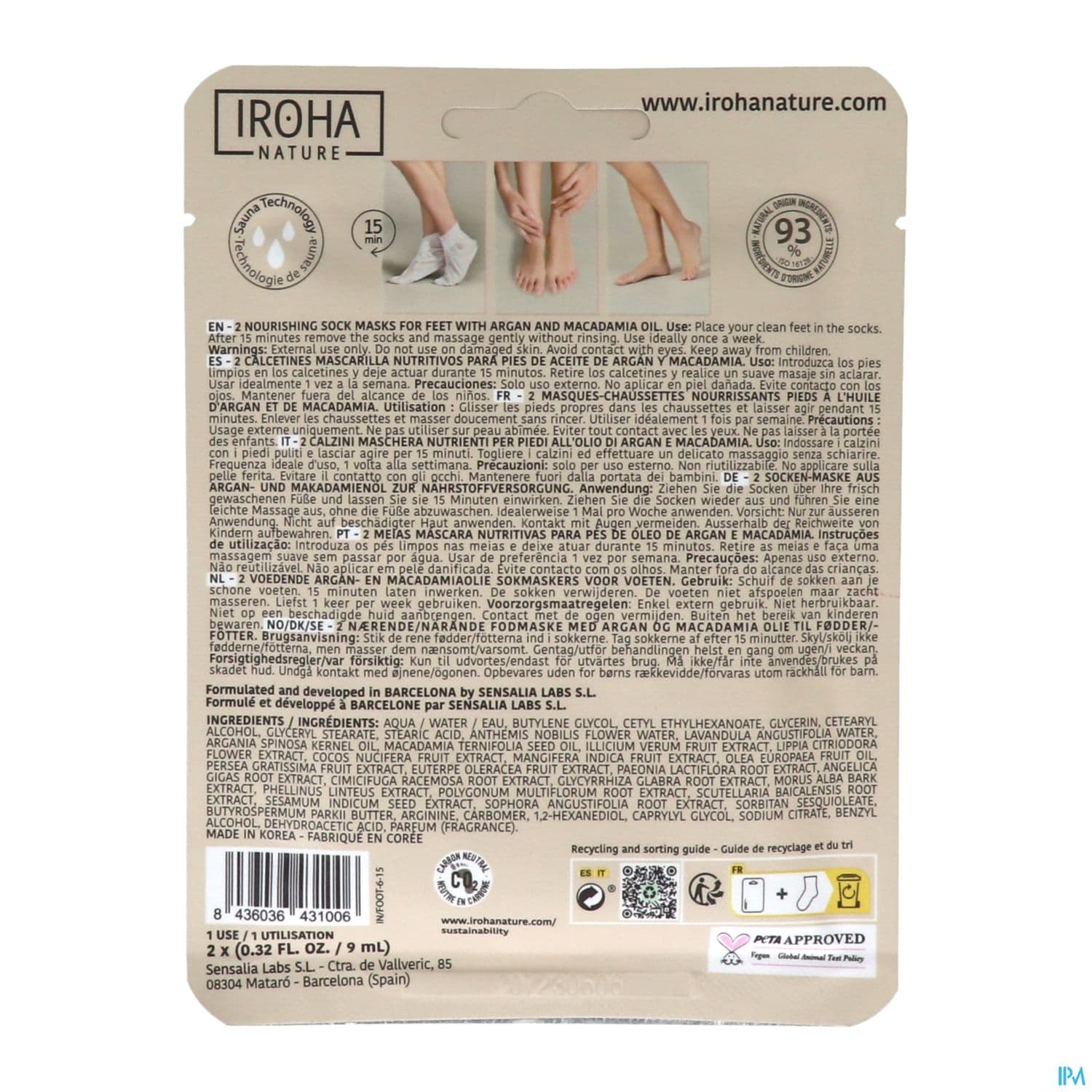 Iroha Masque Pieds Nourrisant X2