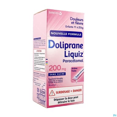 DOLIPRANELIQUIZ 200MG SACHET S/S12