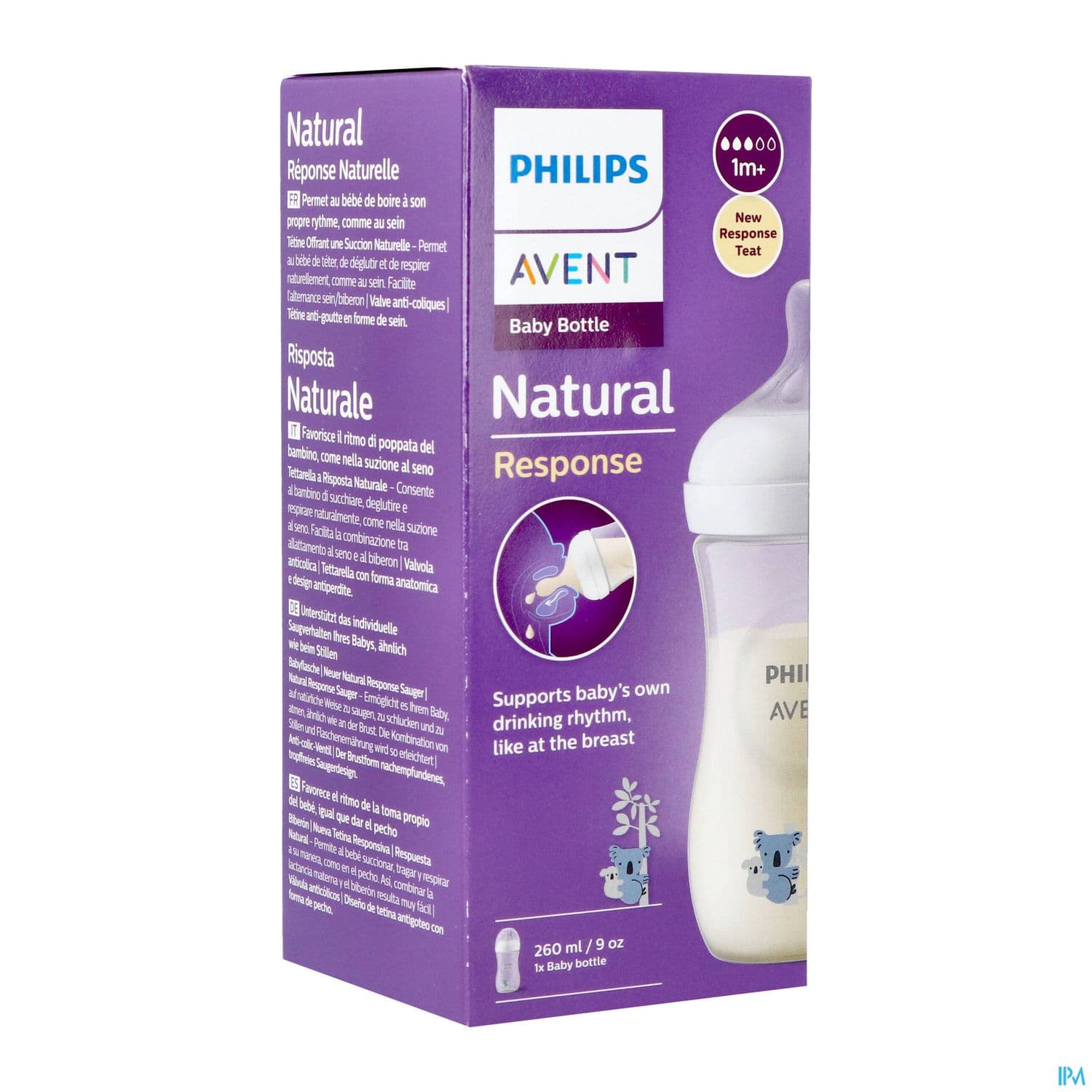 BIB AVENT NAT RESPONSE 260ML KOALA