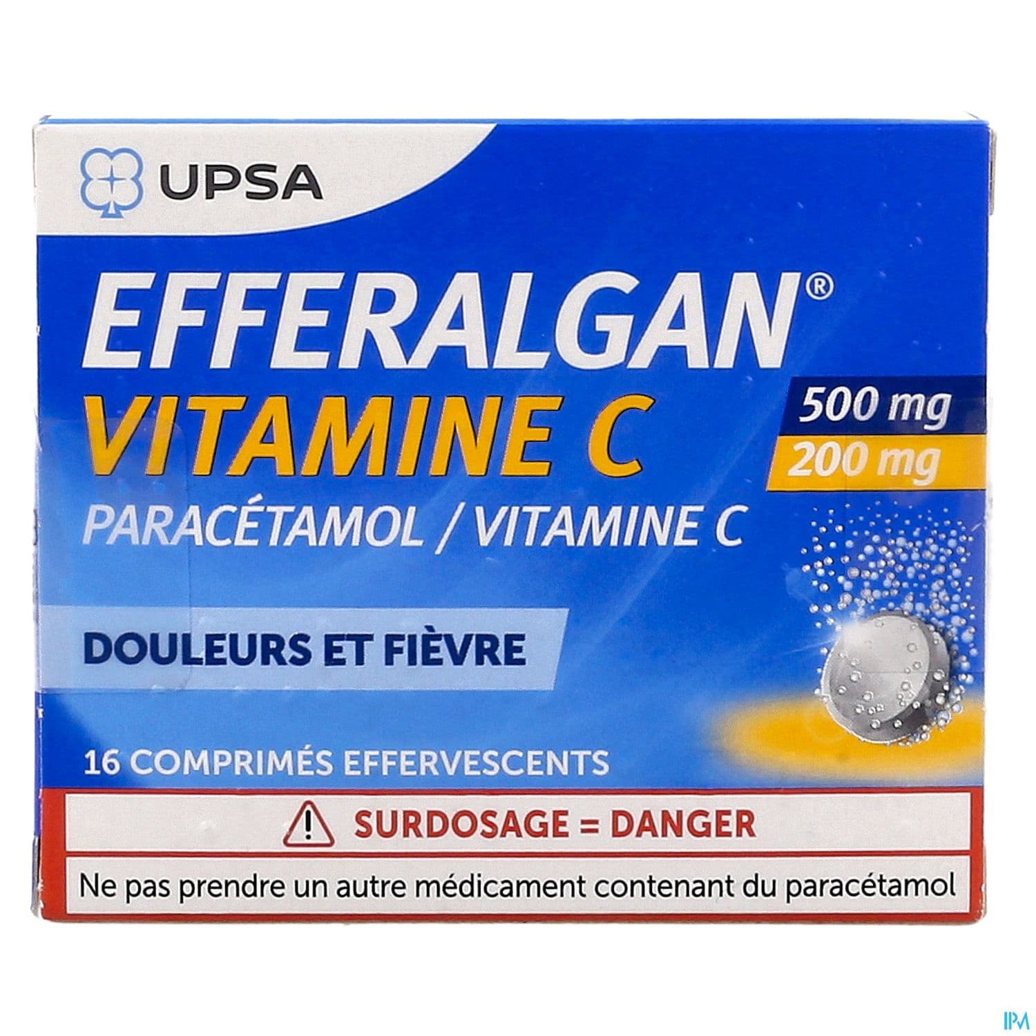 Efferalgan Vitamine C 500mg/200mg Comprime Effervesc 16