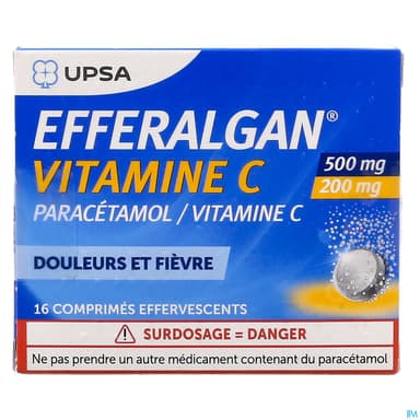 Efferalgan Vitamine C 500mg/200mg Comprime Effervesc 16