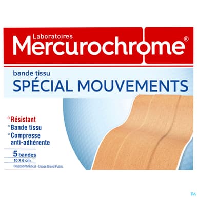 MERCUROCHROME BDE TISSU 10CMX6CM 5