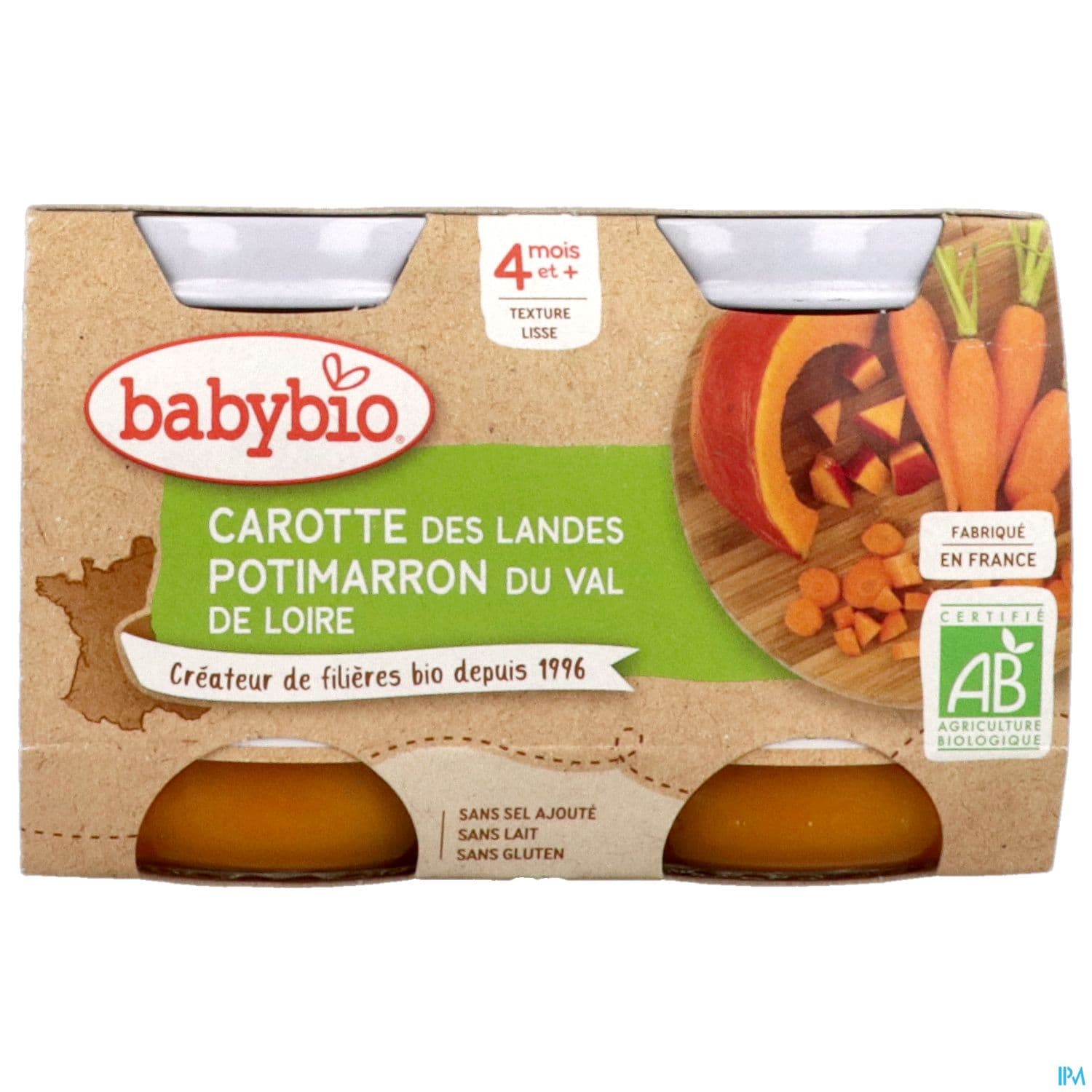 BABYBIO POTIMARRON/CAROTTE 2X130G