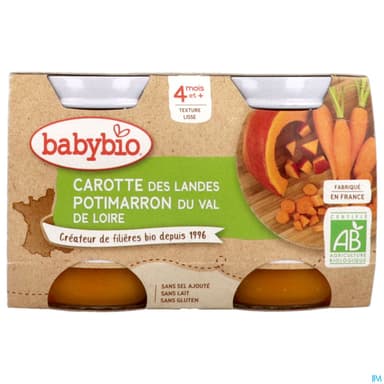 BABYBIO POTIMARRON/CAROTTE 2X130G