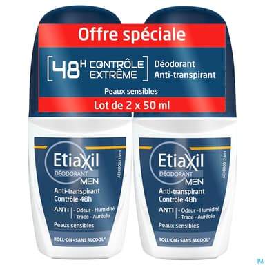 ETIAXIL DEO HOM 48H ROLLON 50MLX2