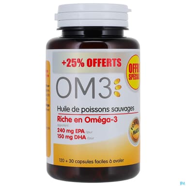 OM3 HLE POISSON RICHE CAPS 120+30