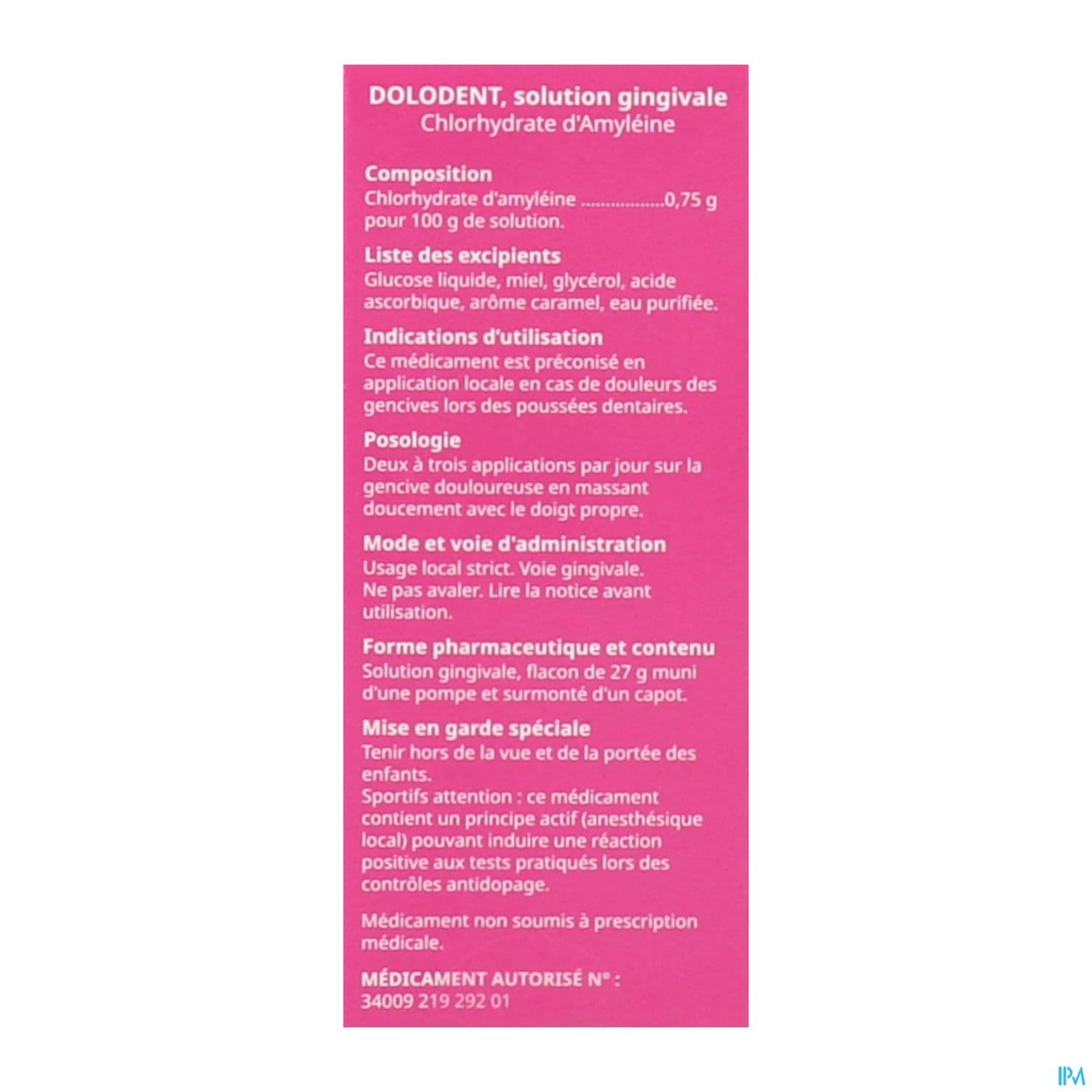 Laboratoires Gilbert Dolodent Solution Gingivale 27g