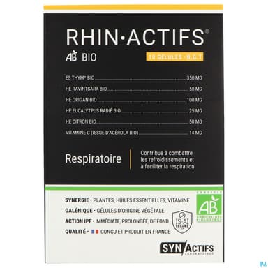 Synactifs Rhin Actifs Bio Gelule 10