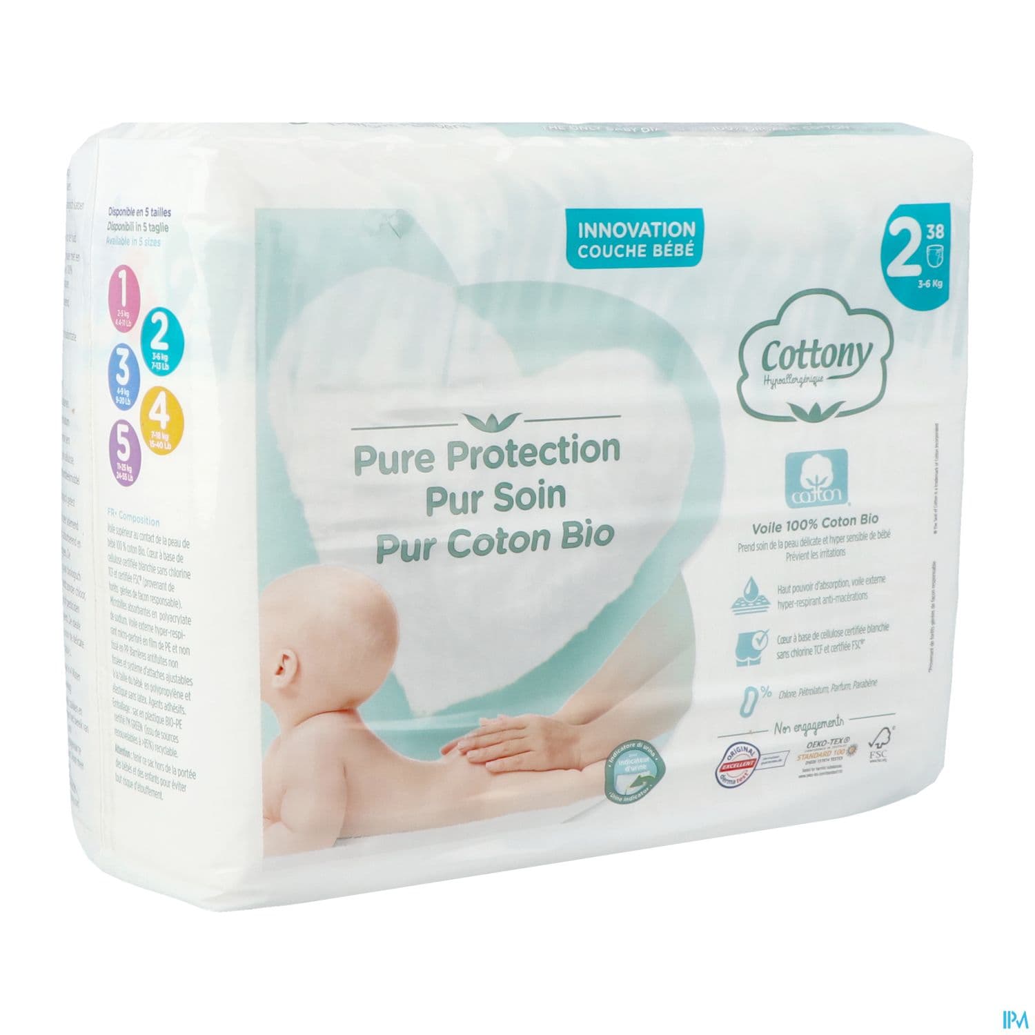 COTTONY COUCHE BB 3-6KG T2 38