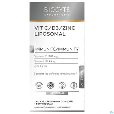 BIOCYTE VIT C/D3/ZN LIPOSO STICK14