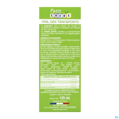 Petit Chene Mal Des Transports 125ml